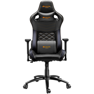 CANYON Nightfall GС-7 Gaming chair, PU leather, Cold molded foam, Metal Frame, Top gun mechanism, 90-160 dgree, 3D armrest, Class 4 gas lift, metal base ,60mm Nylon Castor, black and orange stitching