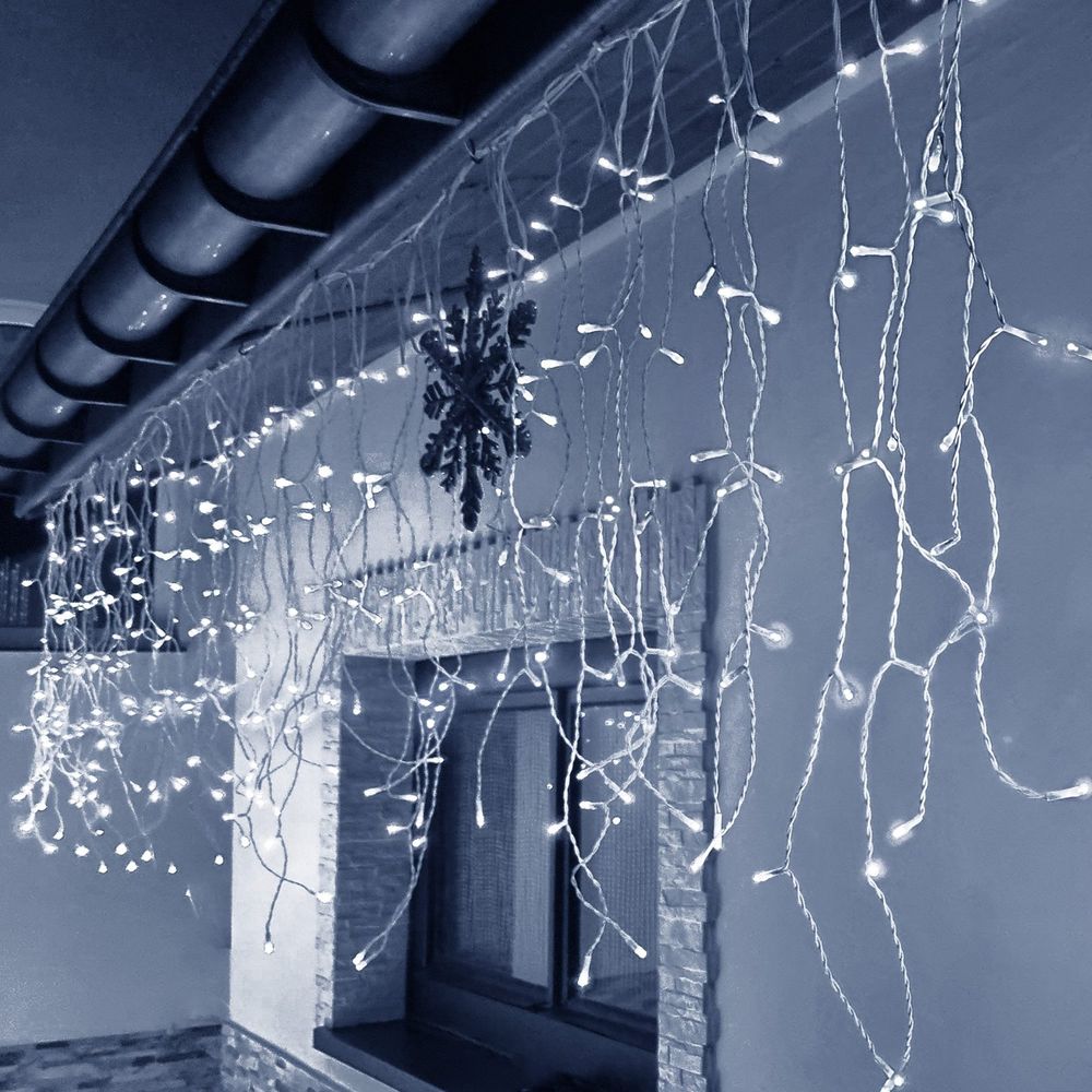 Božićna LED zavjesa s daljinskim upravljačem 300 LED, hladno bijela slika 3