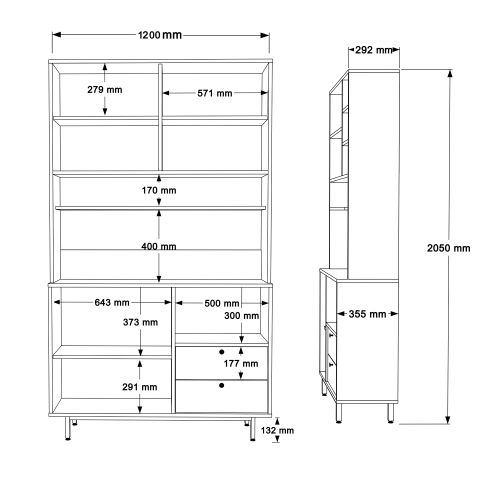 RE7-SA OakAnthracite Multi Purpose Cabinet slika 7