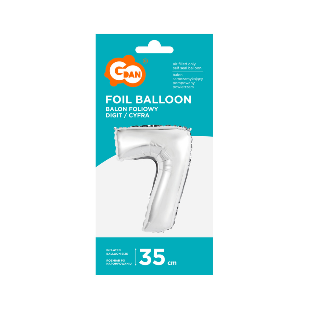 FG-C35S7 Folijski balon 7 Srebrni 35cm slika 2