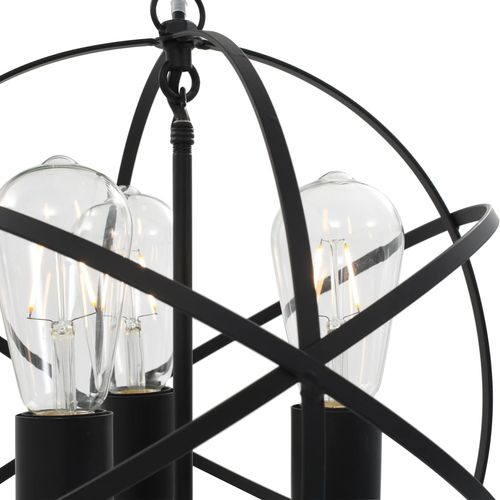 Viseća svjetiljka crna kuglasta s 3 žarulje E27 slika 30