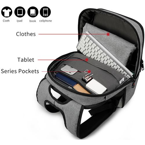 Tigernu ruksak za laptop T-B3090, 15.6", svjetlosiva slika 2