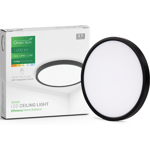 LED plafonjera Green Tech 18W, 5 CCT 3000K-3500K-4000K-5000K-6500K, fi22 cm slika 3