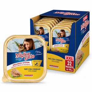 Miglior hrana za mačke u alu posudi, Kunić, 32x100 g, XXL