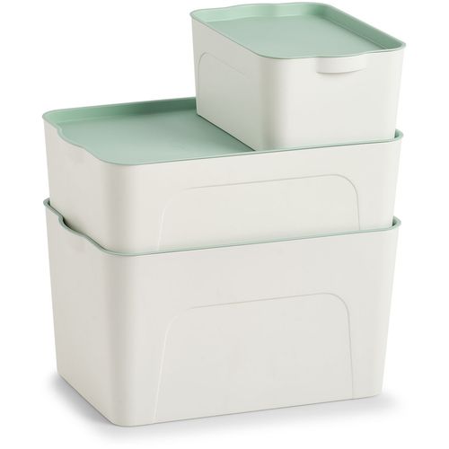 Zeller Kutija za pohranu s poklopcem, plastika, bijela-mint, 44,5x30x24,5 cm, 14685 slika 9