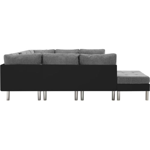 Modularna sofa od umjetne kože crna slika 5