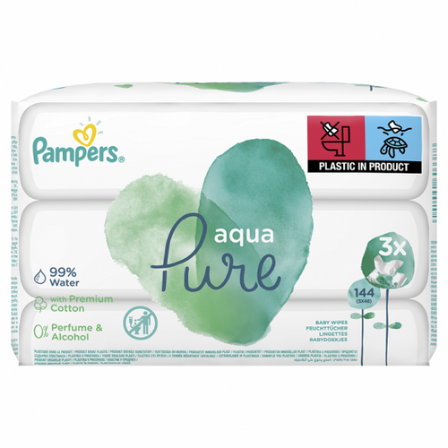 Pampers Wipes Aqua Vlažne maramice 3x48 kom slika 2