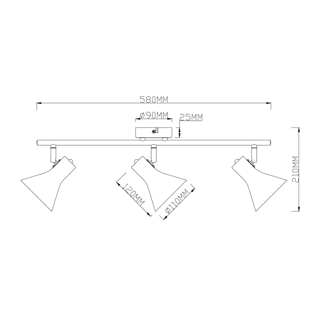 Trio Lighting stropna svjetiljka NINA SPOT 3 – crno-zlatna, 3× E14, 230 V slika 2