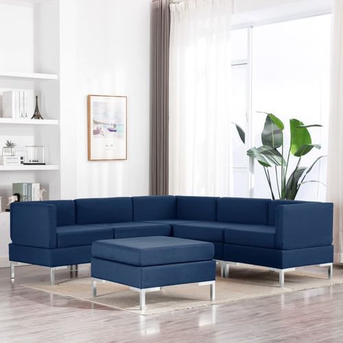 6-dijelni set sofa od tkanine plavi slika 39