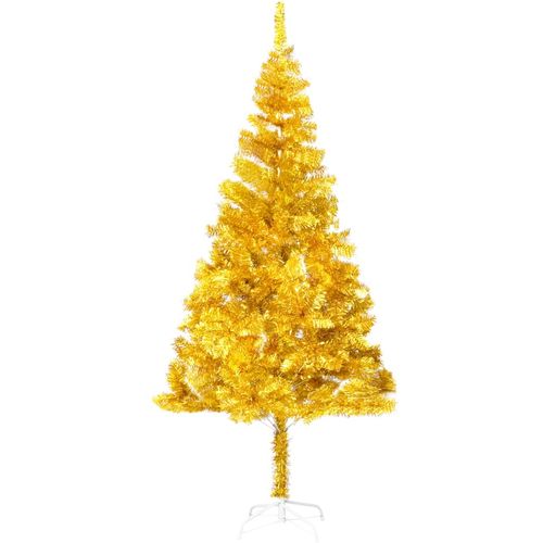 Umjetno božićno drvce LED sa stalkom zlatno 180 cm PET slika 2