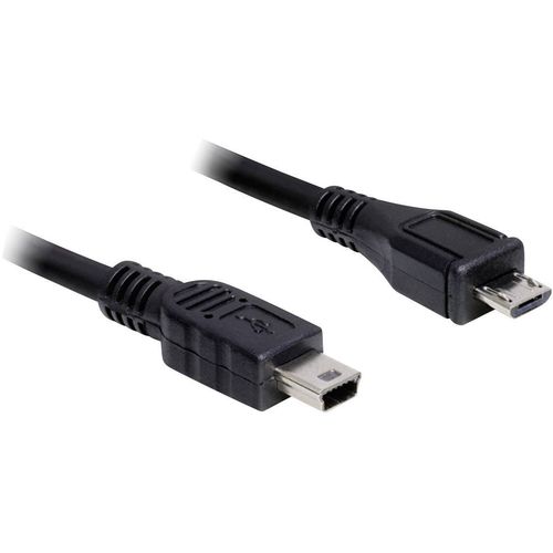 Delock USB kabel USB 2.0 USB-Micro-B utikač, USB-Mini-B utikač 1.00 m crna pozlaćeni kontakti, UL certificiran 83177 slika 3