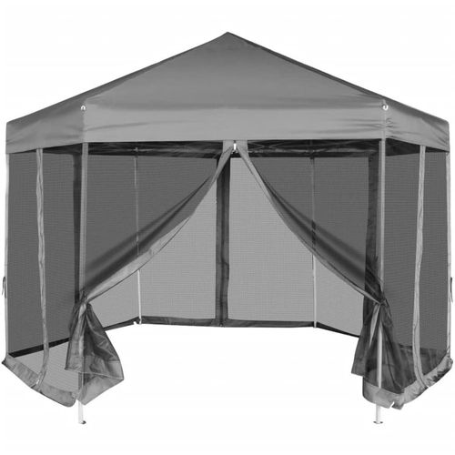 Heksagonalni Pop-Up Šator sa 6 Panela Sivi 3,6x3,1 m slika 65