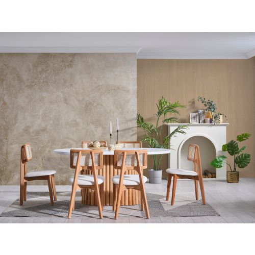 Pera - White, Natural White
Natural Dining Table & Chairs Set (6 Pieces) slika 1