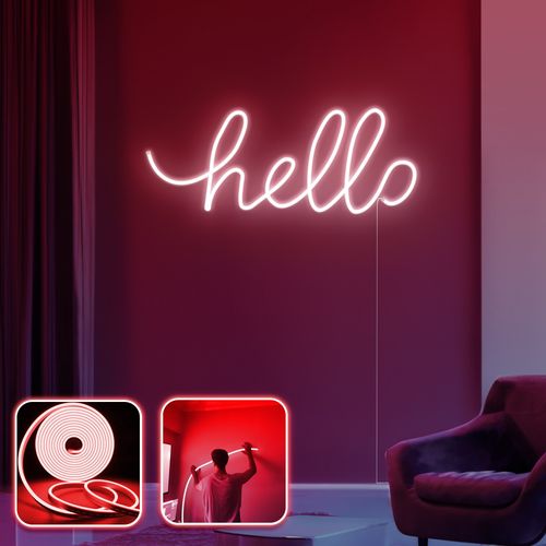 Opviq dekorativna zidna led svjetiljka, Hello - Large - Red slika 2
