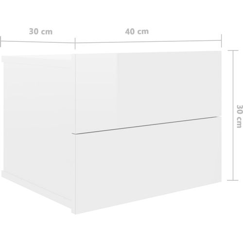 Noćni ormarići 2 kom visoki sjaj bijeli 40x30x30 cm od iverice slika 22