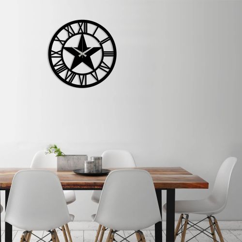 Wallity Ukrasni metalni zidni sat, Metal Wall Clock 28 - Black slika 1