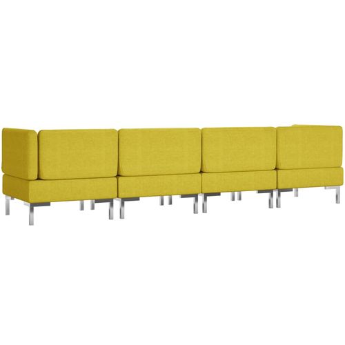 4-dijelni set sofa od tkanine žuti slika 12