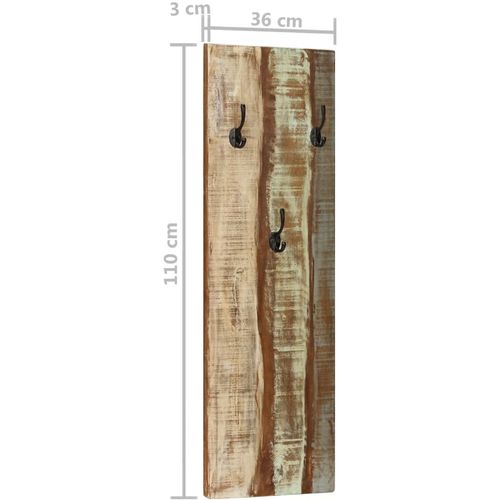 Zidne vješalice za kapute 2 kom 36x3x110 cm od obnovljenog drva slika 17