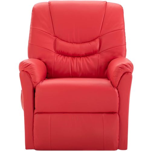 Masažna fotelja od umjetne kože crvena slika 23