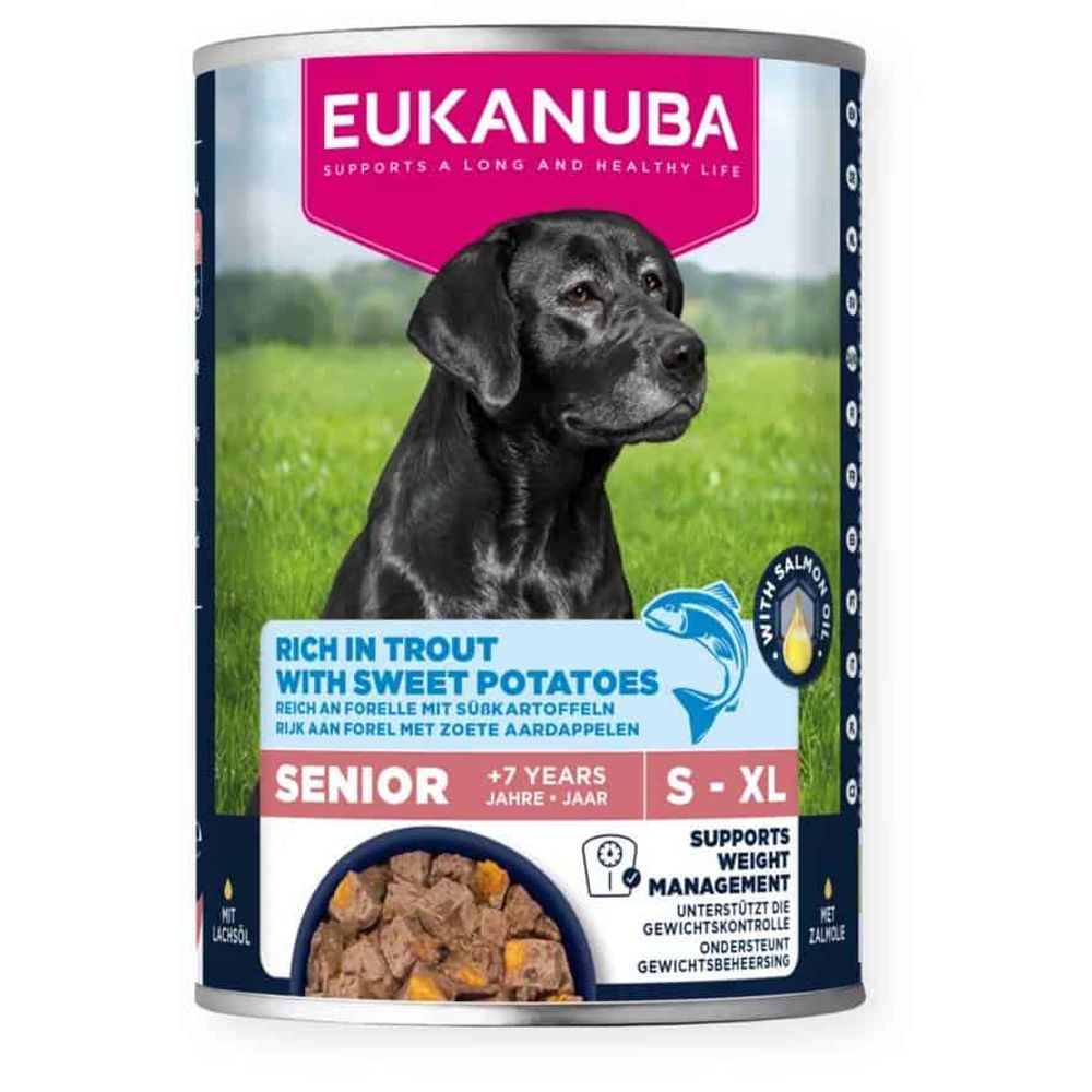 EUKANUBA Senior konzerva bogata pastrvom i batatom 400g slika 1