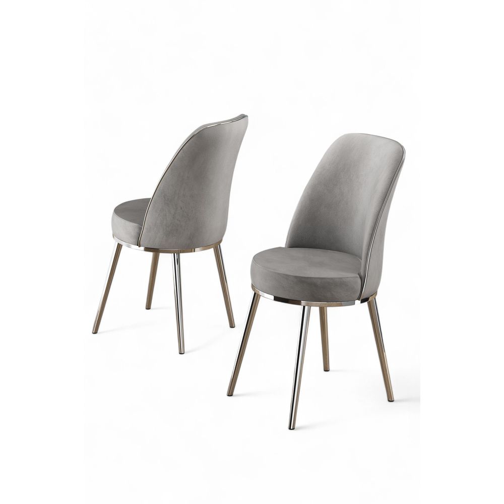 Pefa - Sivi, Chrome Sivi Set Stolica (6 Komada) slika 2