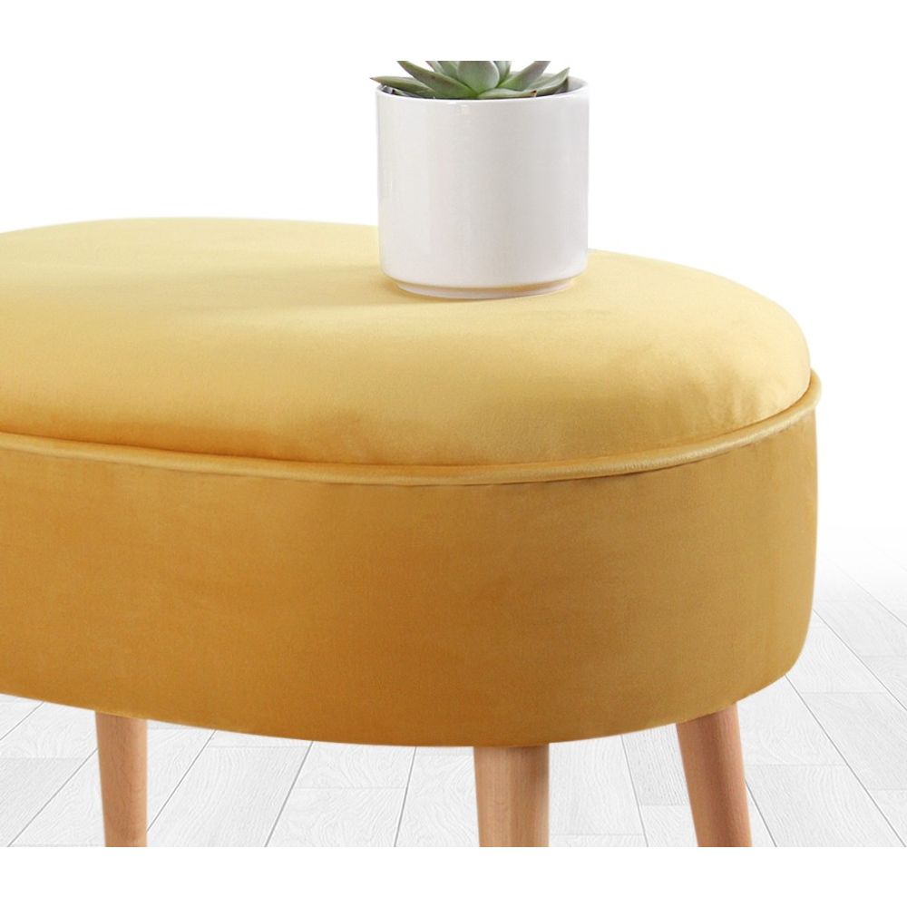 Moile - Žuti Pouffe od Baršuna slika 4