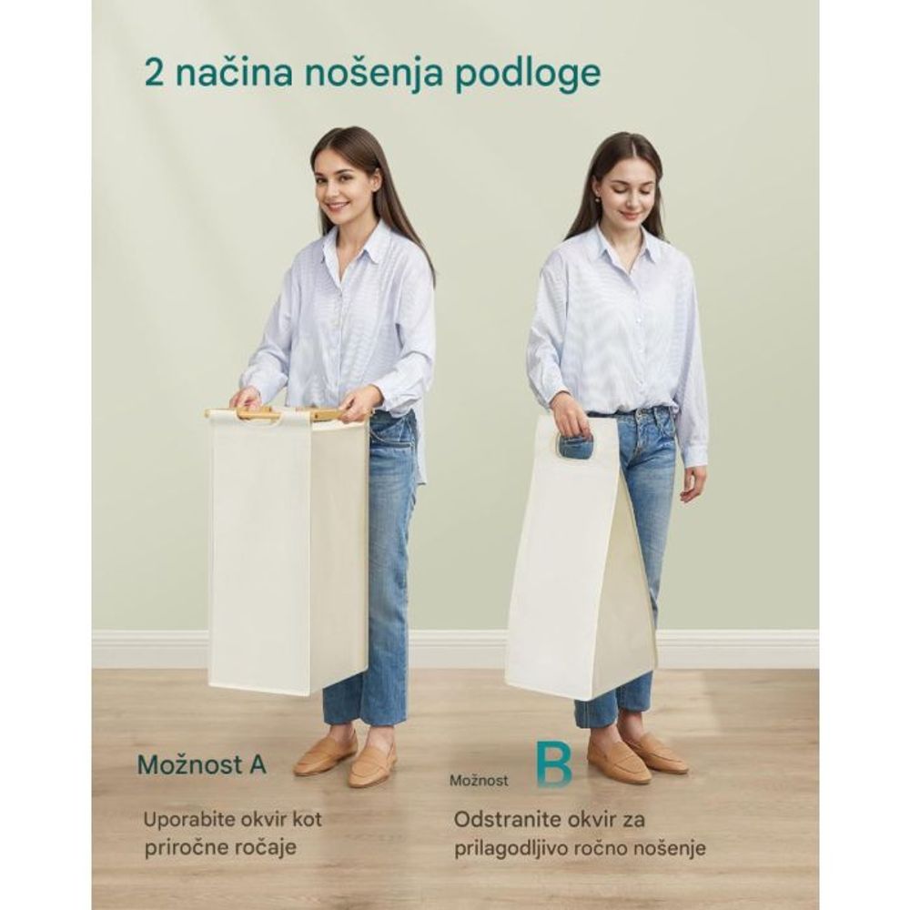 Songmics košara za rublje crna 2/1 100 L slika 4