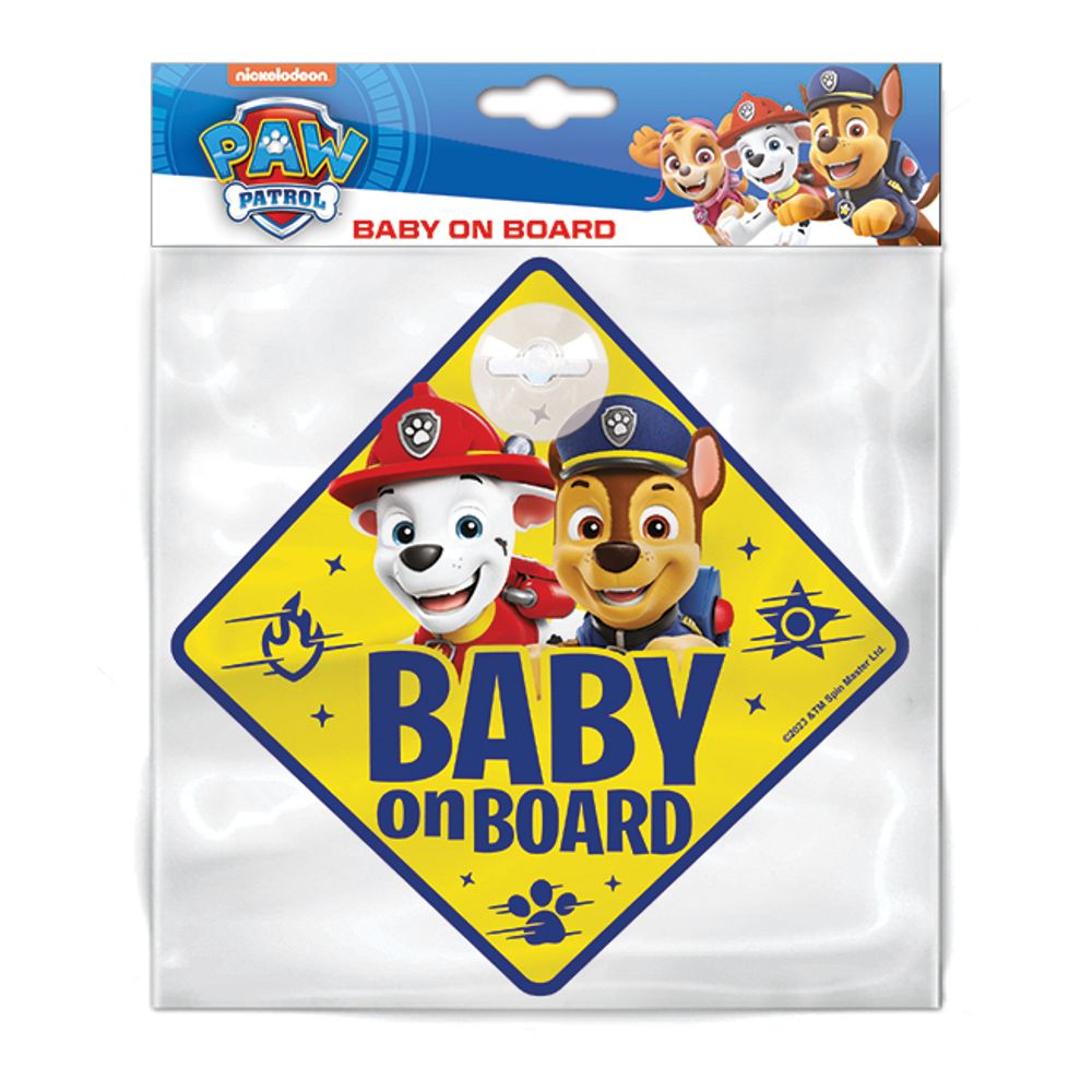 Znak Baby on board Paw patrol žuto-plavi slika 2