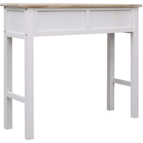 Konzolni stol bijela i prirodna boja 90 x 30 x 77 cm drveni slika 9