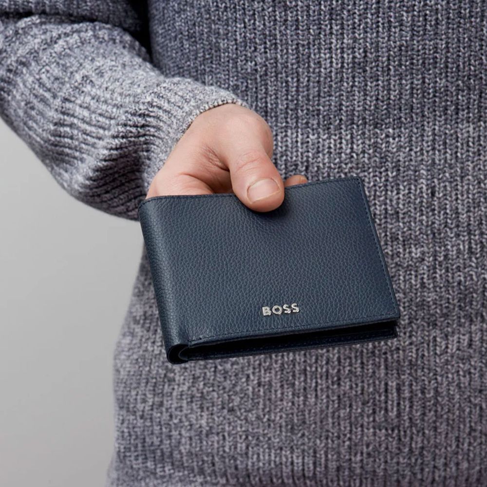 Hugo Boss Novčanik Classic Grained HLM416N, plavi slika 3