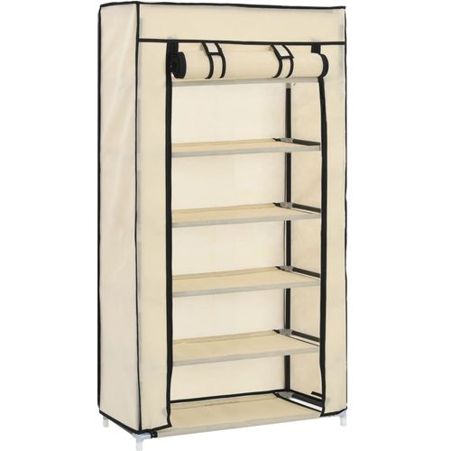 282429 Shoe Cabinet with Cover Cream 58x28x106 cm Fabric slika 26