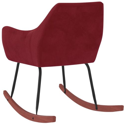Stolica za ljuljanje crvena boja vina baršunasta slika 13