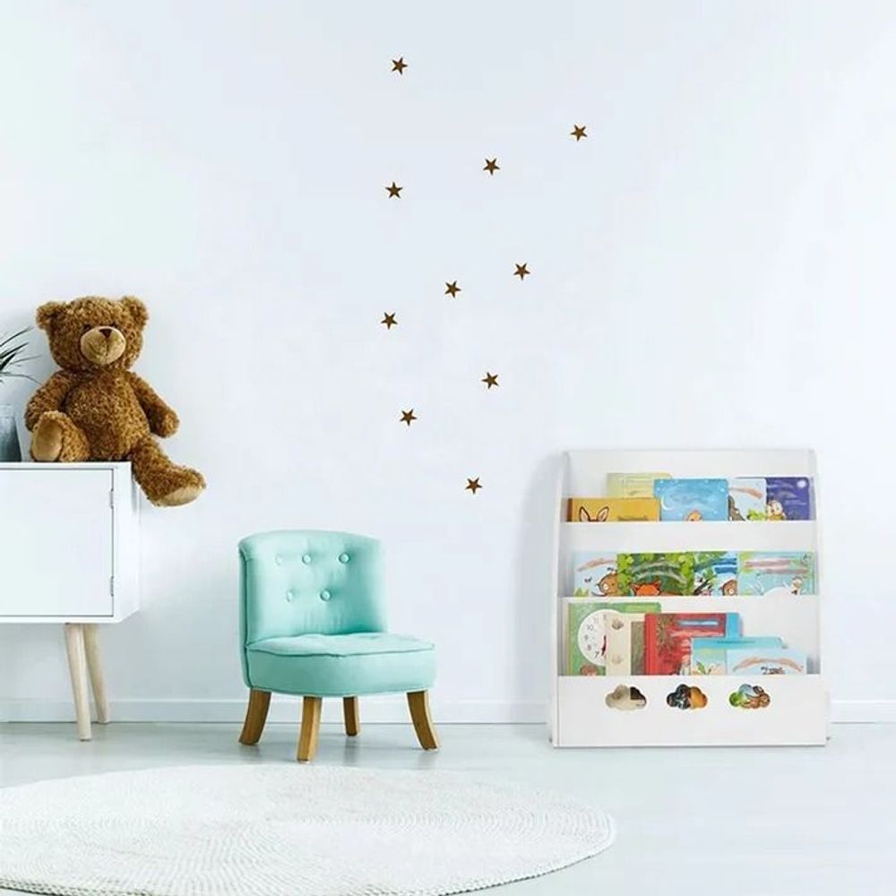 Kinder Home Drvena dječija polica za knjige Oblak, Bijela slika 7