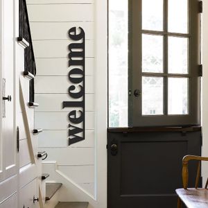 Dekorativni Metalni Zidni Ukras Welcome - APT490MS Crni