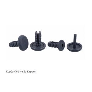 Univerzalna Kopča Tapacirunga sa Kapom Fi6Mm - Siva