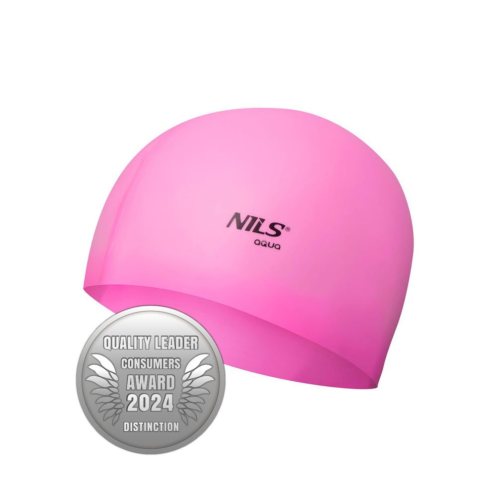 Nqc jednobojna pk02 svijetlo roza silikonska kapa za plivanje nils aqua slika 4