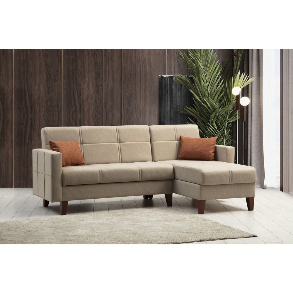 Polya - Bež Ugaoni Sofa-Krevet slika 1