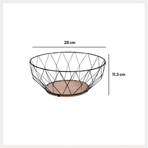 FIVE KORPA ZA VOĆE 28X11,5CM METAL/MDF CRNA 150039A slika 2