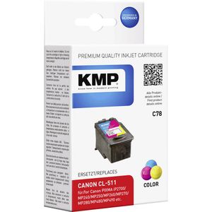 KMP tinta zamijenjen Canon CL-511 kompatibilan  cijan, purpurno crven, žut C78 1512,4030