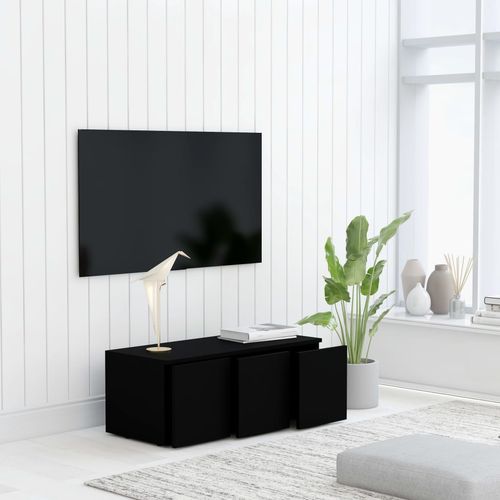 TV ormarić crni 80 x 34 x 30 cm od iverice slika 17