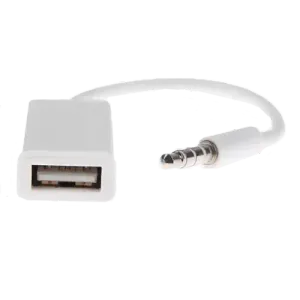 Adapter USB na AUX beli 17cm A017