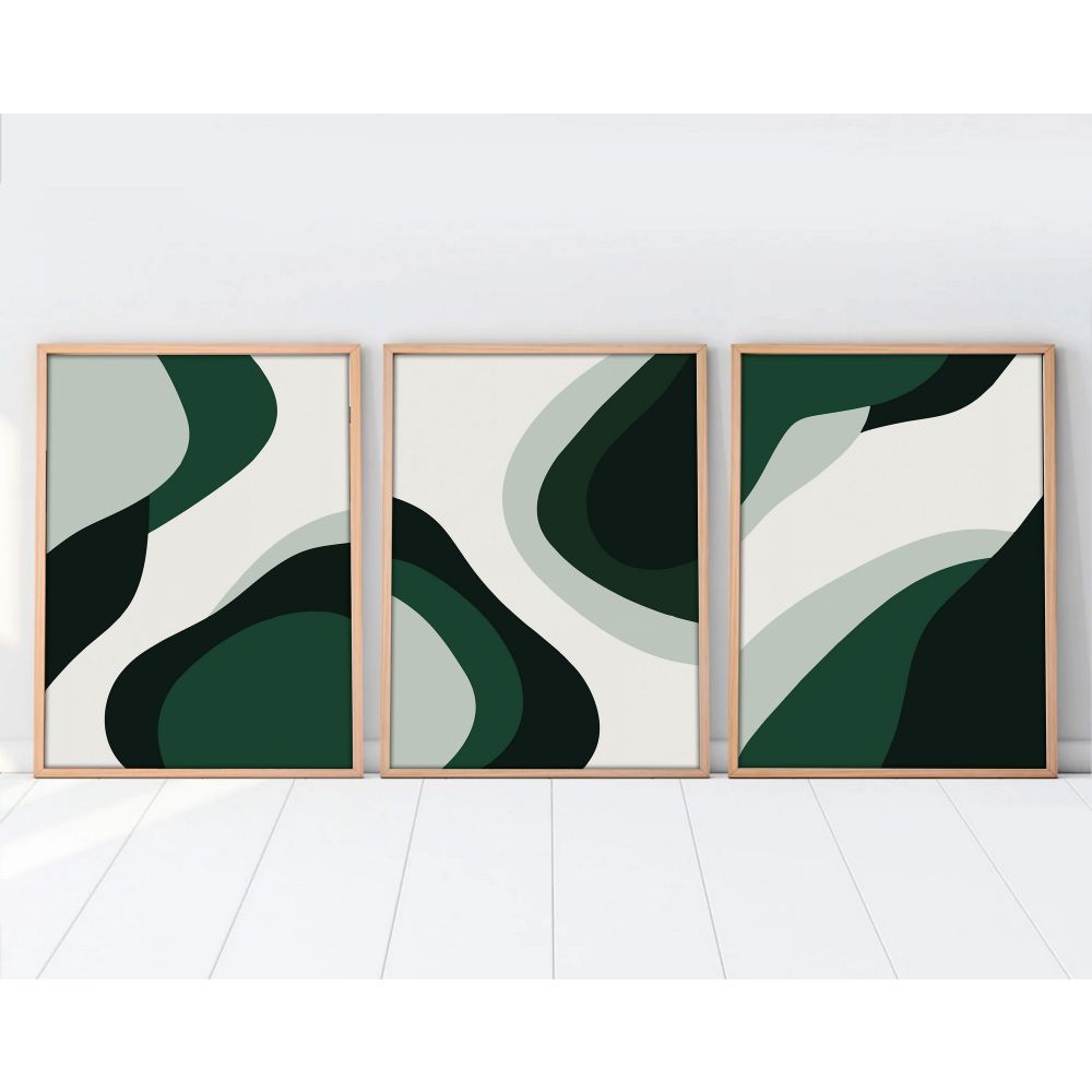 Huhu204 - Dekorativno Slikarstvo u Okviru od MDF-a 50 x 70 Multicolor (Set od 3 Komada) slika 5