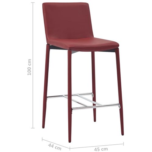 Barski stolci od umjetne kože 4 kom crvena boja vina slika 31