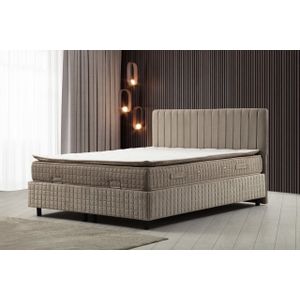 Safir Set 90 x 190 v2 - Brown Brown Single Mattress, Base & Headboard