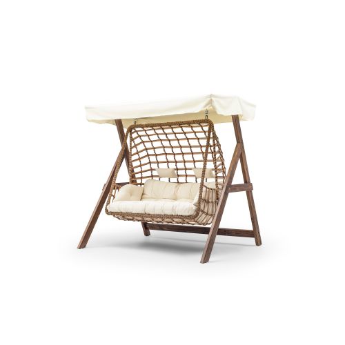 Girne - Cream Cream Garden Double Swing Chair slika 1