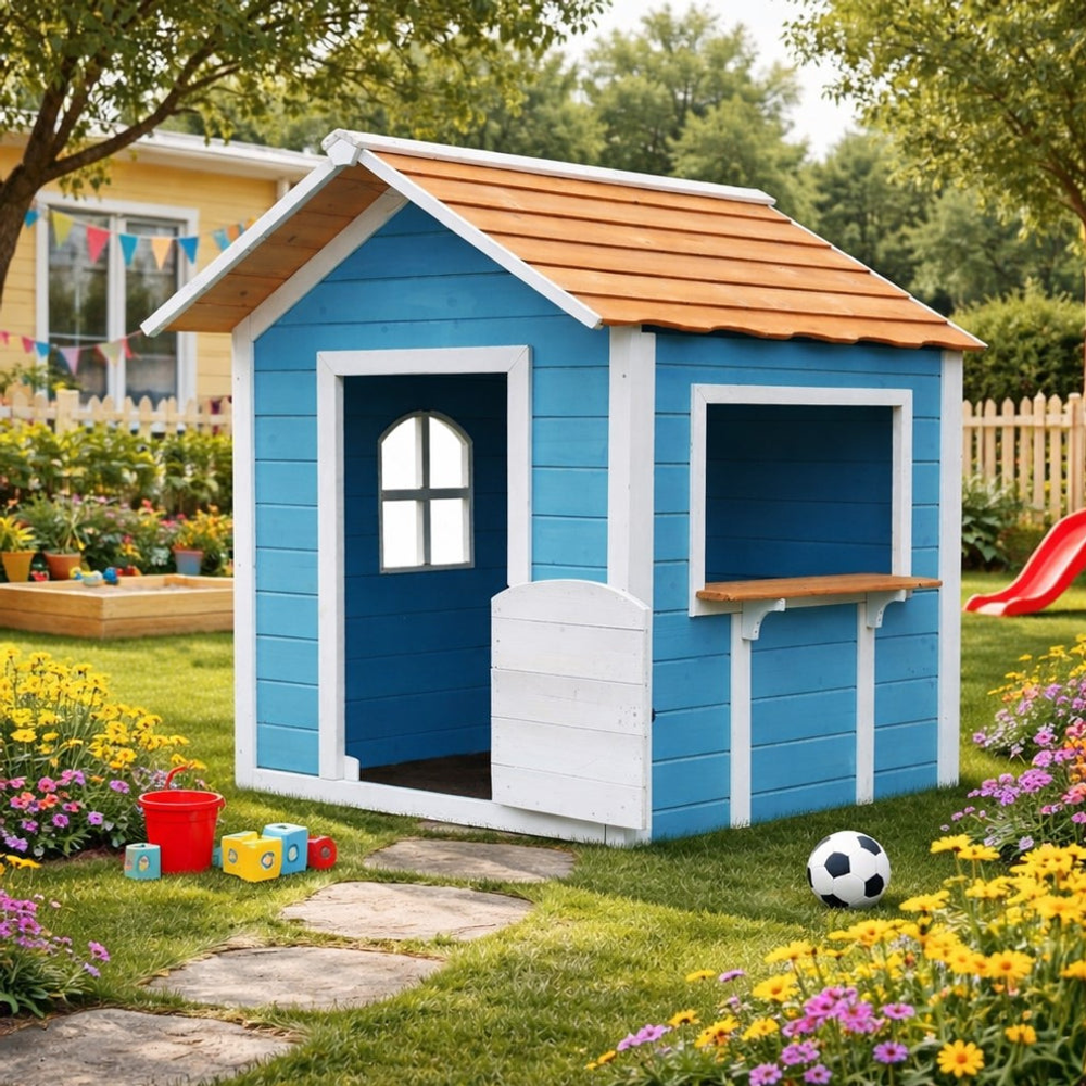 Kinder Home Drvena dječija kućica, Plava slika 1