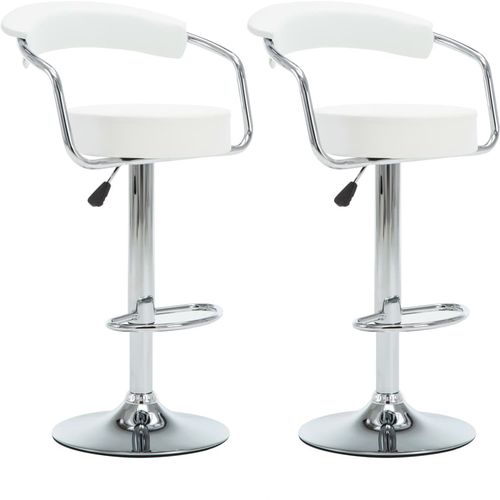 Okretni barski stolci od umjetne kože 2 kom bijeli slika 11