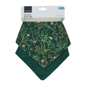 Kikka Boo muslin podbradak set 2kom Secret Garden Green