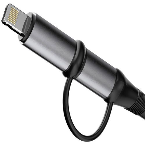 Dudao 2u1 kabel USB tip C PD - USB tip C Power Delivery (60 W) + Lightning (18 W) 1 m siva slika 3