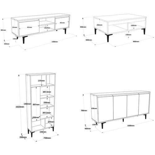 AR14-KA Oak
Anthracite Living Room Furniture Set slika 8